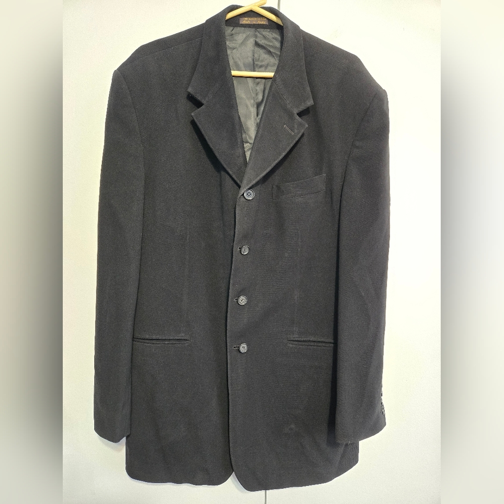 Vicci Uomo Black Blazer Jacket 44L Italian Design Classic 4 Button Formal